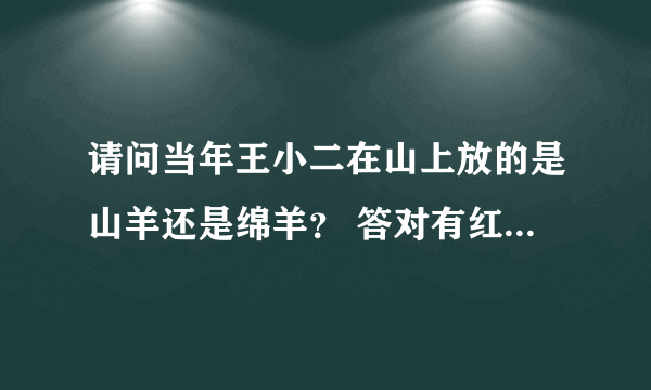 请问当年王小二在山上放的是山羊还是绵羊？ 答对有红包1.00 答错给我