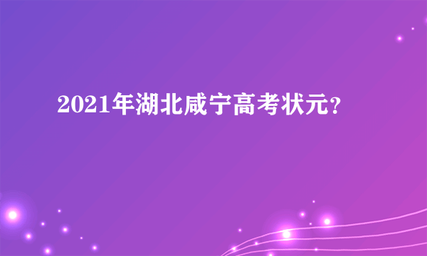 2021年湖北咸宁高考状元？