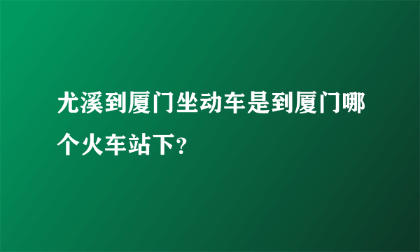 尤溪到厦门坐动车是到厦门哪个火车站下？