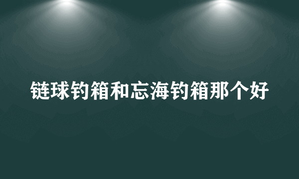 链球钓箱和忘海钓箱那个好