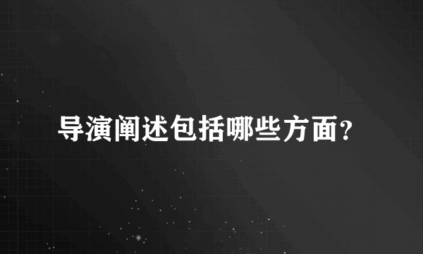 导演阐述包括哪些方面？