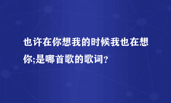 也许在你想我的时候我也在想你;是哪首歌的歌词？