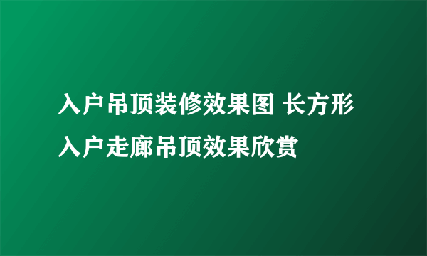 入户吊顶装修效果图 长方形入户走廊吊顶效果欣赏