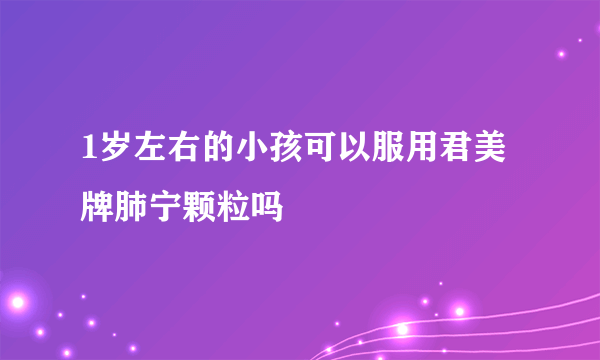 1岁左右的小孩可以服用君美牌肺宁颗粒吗