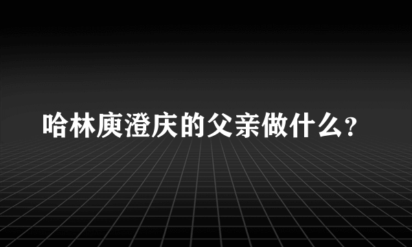 哈林庾澄庆的父亲做什么？