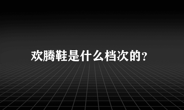 欢腾鞋是什么档次的？