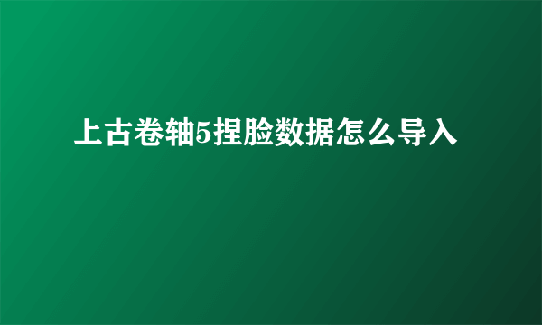 上古卷轴5捏脸数据怎么导入