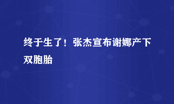 终于生了！张杰宣布谢娜产下双胞胎