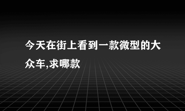 今天在街上看到一款微型的大众车,求哪款