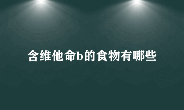 含维他命b的食物有哪些