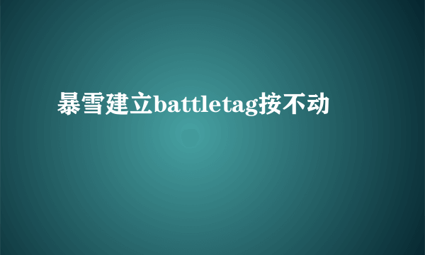 暴雪建立battletag按不动