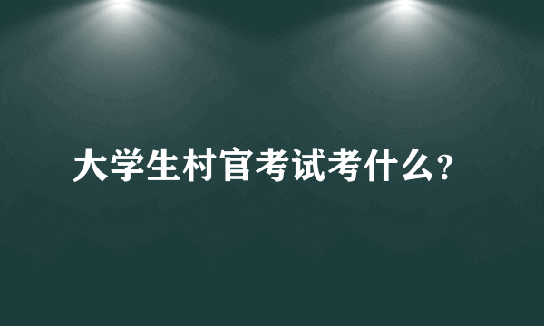 大学生村官考试考什么？