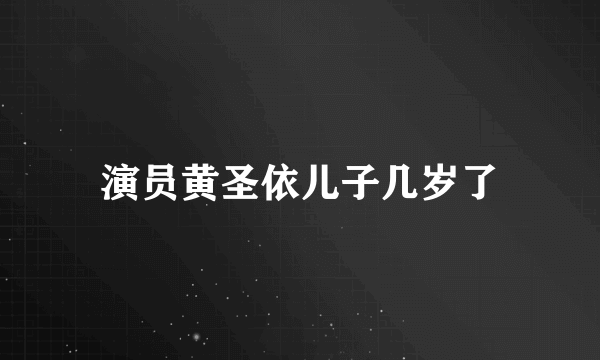 演员黄圣依儿子几岁了