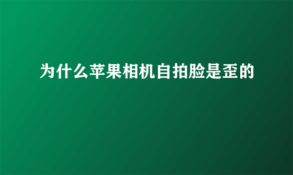 为什么苹果相机自拍脸是歪的