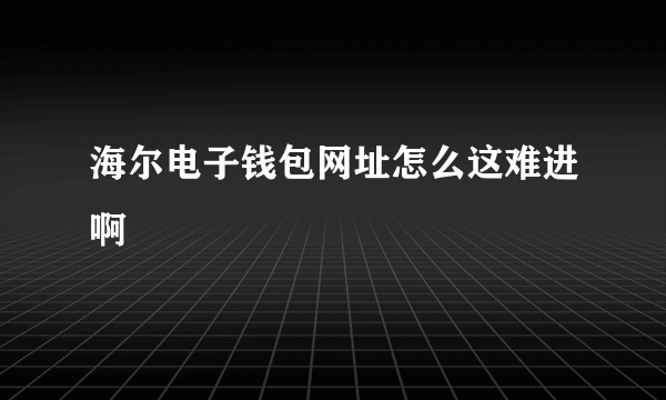 海尔电子钱包网址怎么这难进啊