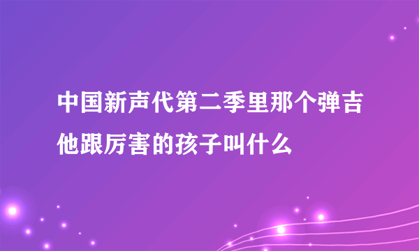 中国新声代第二季里那个弹吉他跟厉害的孩子叫什么