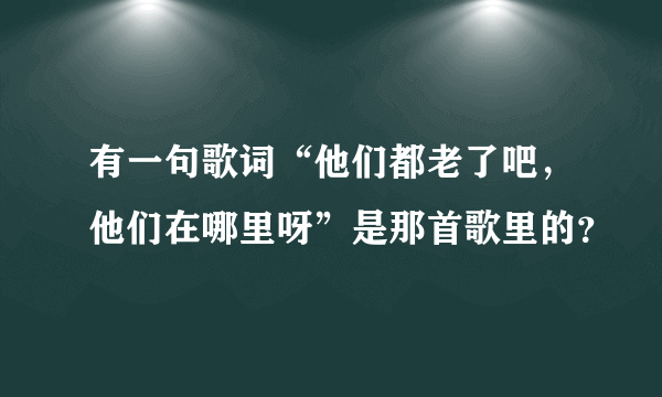 有一句歌词“他们都老了吧，他们在哪里呀”是那首歌里的？