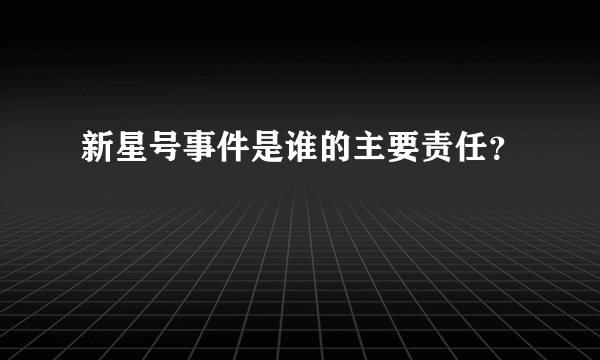 新星号事件是谁的主要责任？