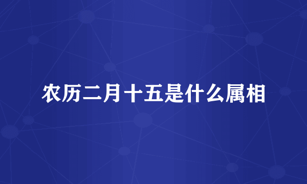 农历二月十五是什么属相