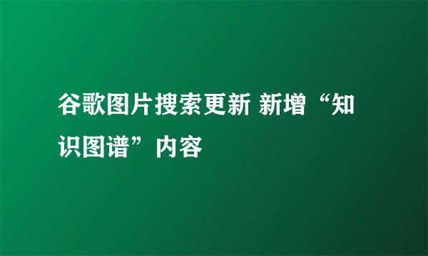 谷歌图片搜索更新 新增“知识图谱”内容