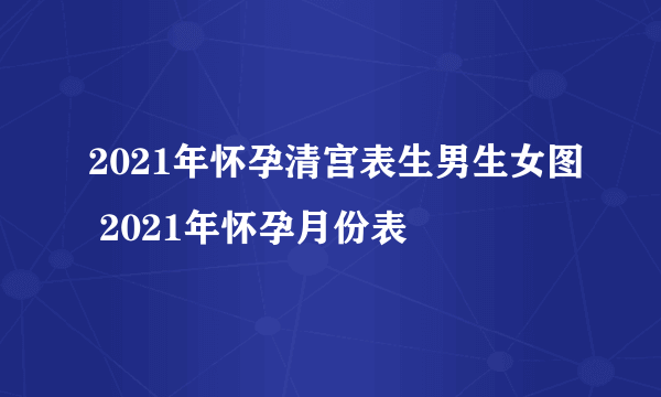 2021年怀孕清宫表生男生女图 2021年怀孕月份表