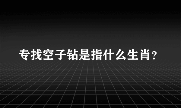 专找空子钻是指什么生肖？