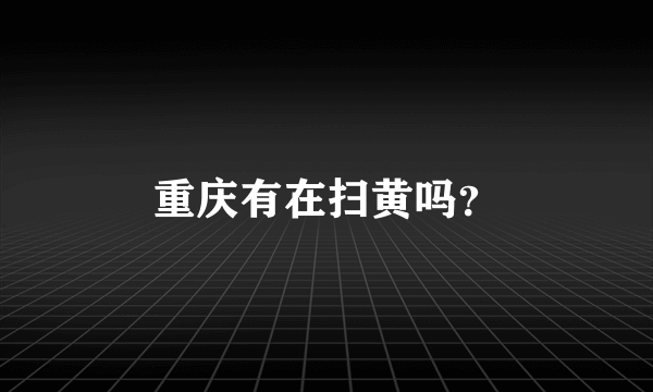 重庆有在扫黄吗？