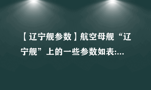 【辽宁舰参数】航空母舰“辽宁舰”上的一些参数如表:(ρ海水=1.0×103kg/m3)请问: