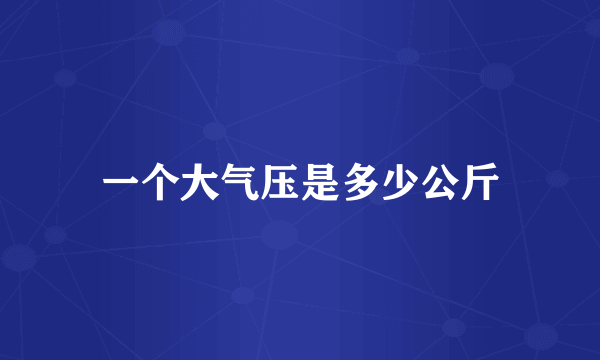 一个大气压是多少公斤