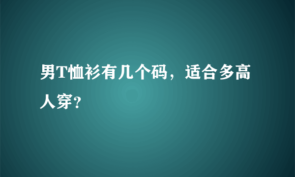 男T恤衫有几个码，适合多高人穿？