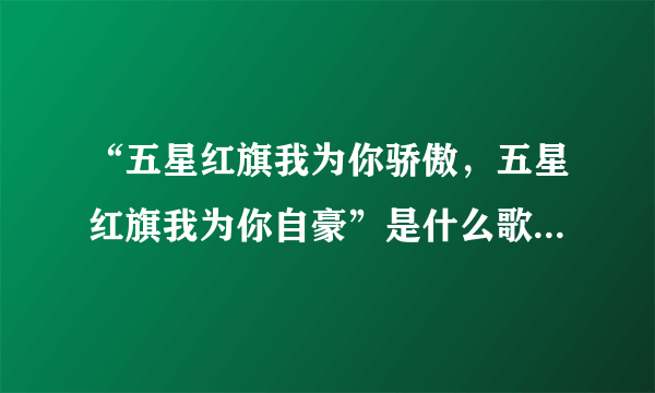 “五星红旗我为你骄傲，五星红旗我为你自豪”是什么歌的歌词？