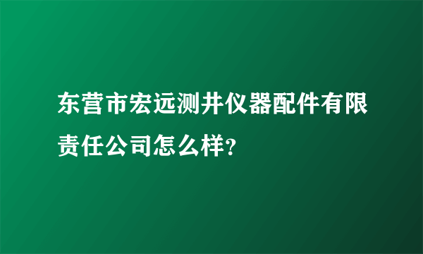 东营市宏远测井仪器配件有限责任公司怎么样？