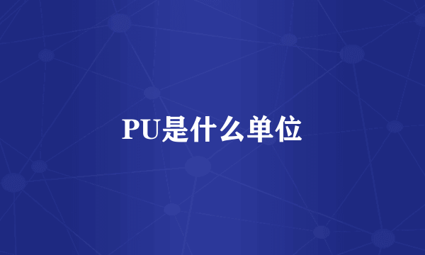 PU是什么单位