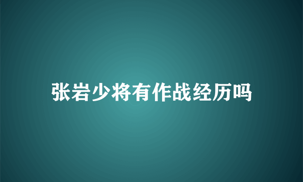 张岩少将有作战经历吗