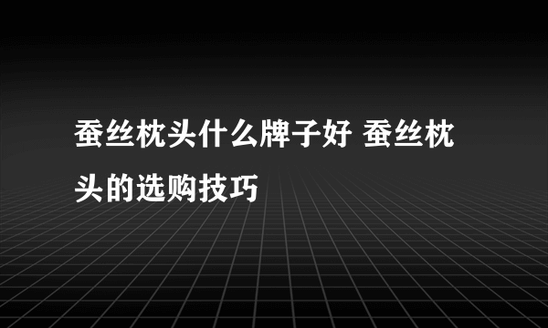 蚕丝枕头什么牌子好 蚕丝枕头的选购技巧