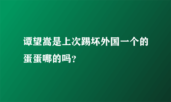 谭望嵩是上次踢坏外国一个的蛋蛋哪的吗？