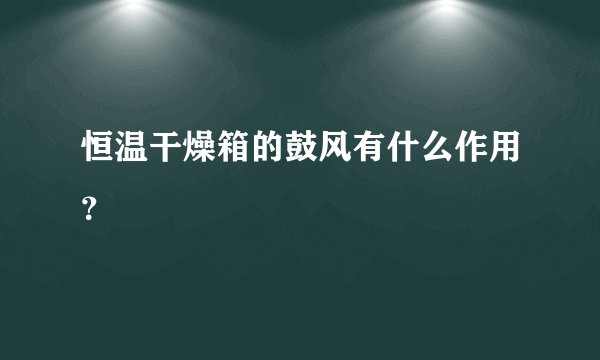 恒温干燥箱的鼓风有什么作用？