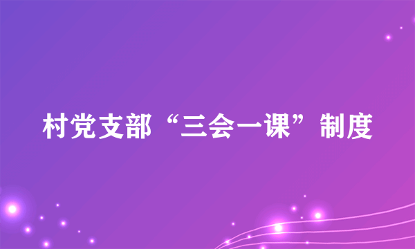 村党支部“三会一课”制度