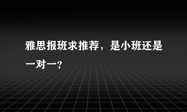 雅思报班求推荐，是小班还是一对一？