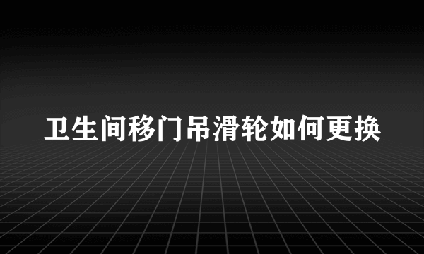 卫生间移门吊滑轮如何更换