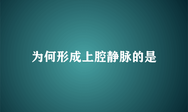 为何形成上腔静脉的是