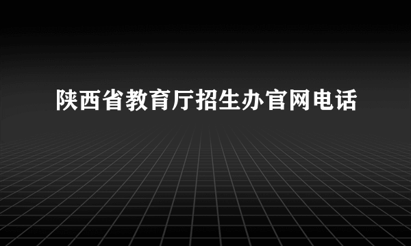 陕西省教育厅招生办官网电话