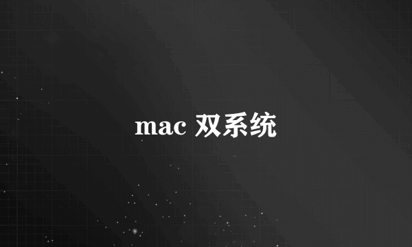 mac 双系统