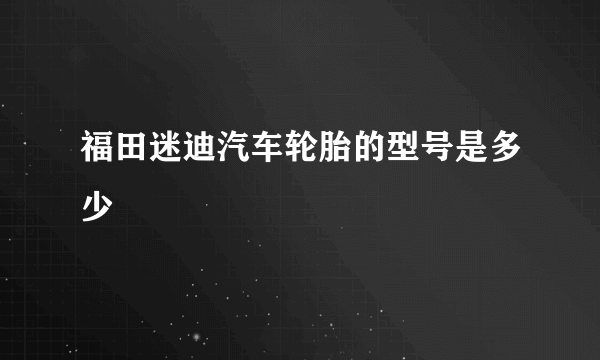 福田迷迪汽车轮胎的型号是多少