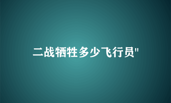 二战牺牲多少飞行员