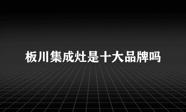 板川集成灶是十大品牌吗