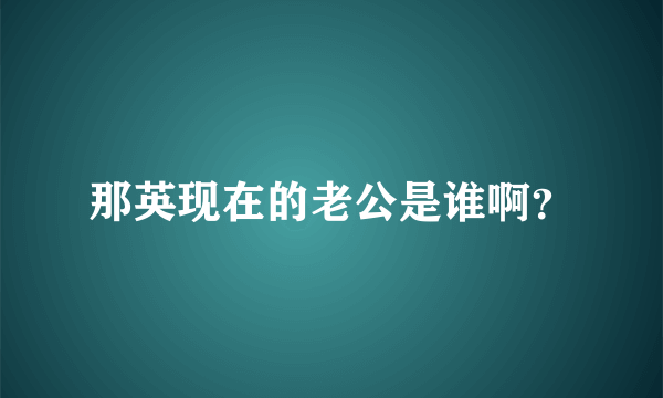 那英现在的老公是谁啊？