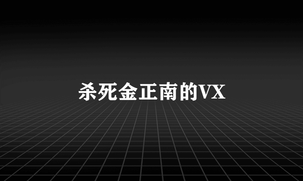 杀死金正南的VX