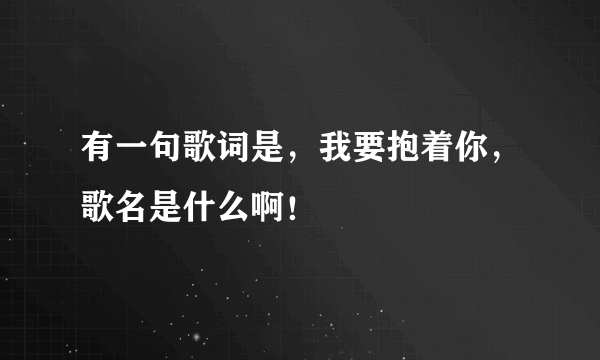 有一句歌词是，我要抱着你，歌名是什么啊！