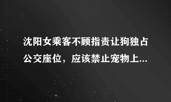 沈阳女乘客不顾指责让狗独占公交座位，应该禁止宠物上公共交通工具么？